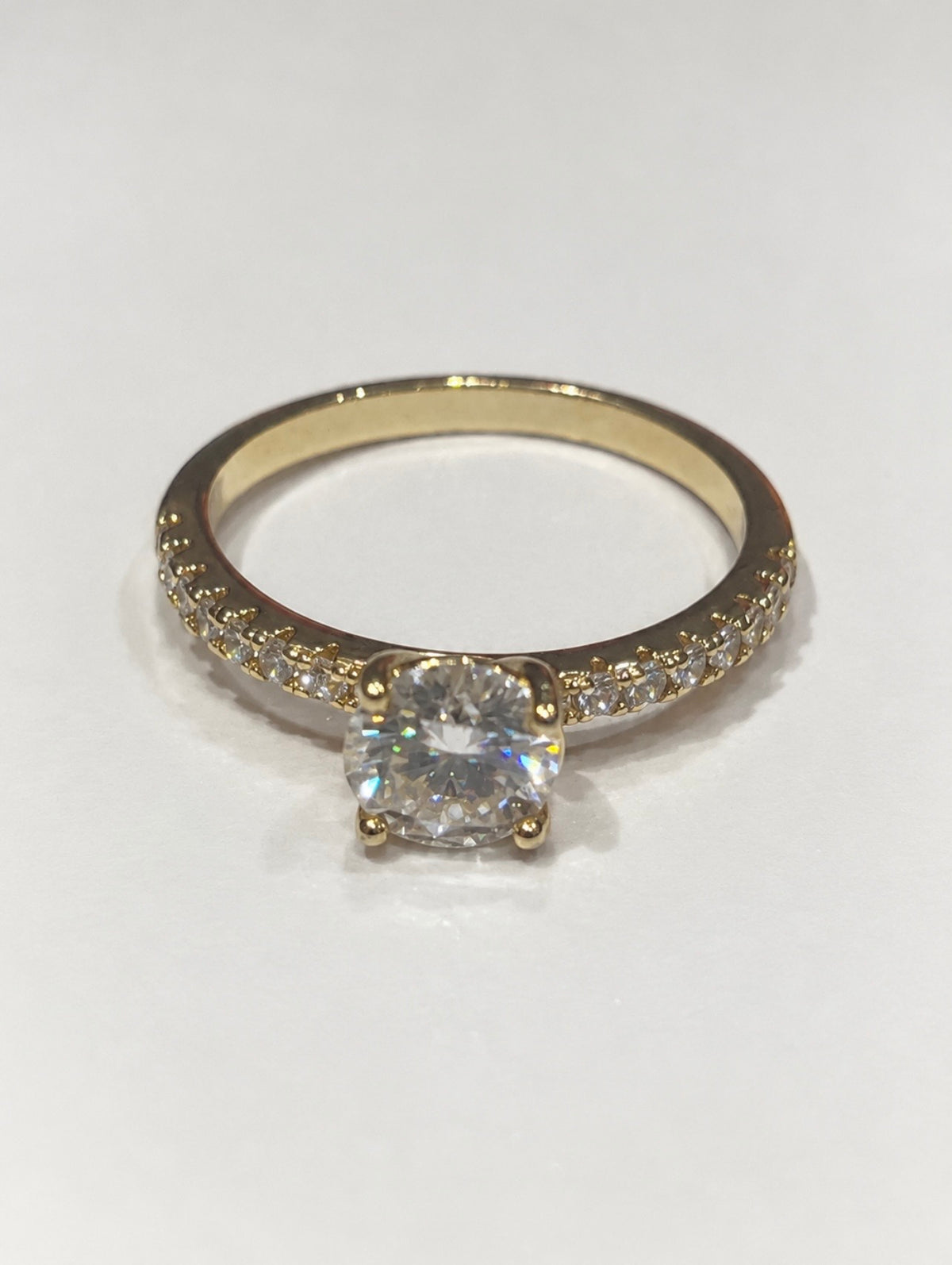 Gold-Plated Sterling Silver 925 Moissanite Ring