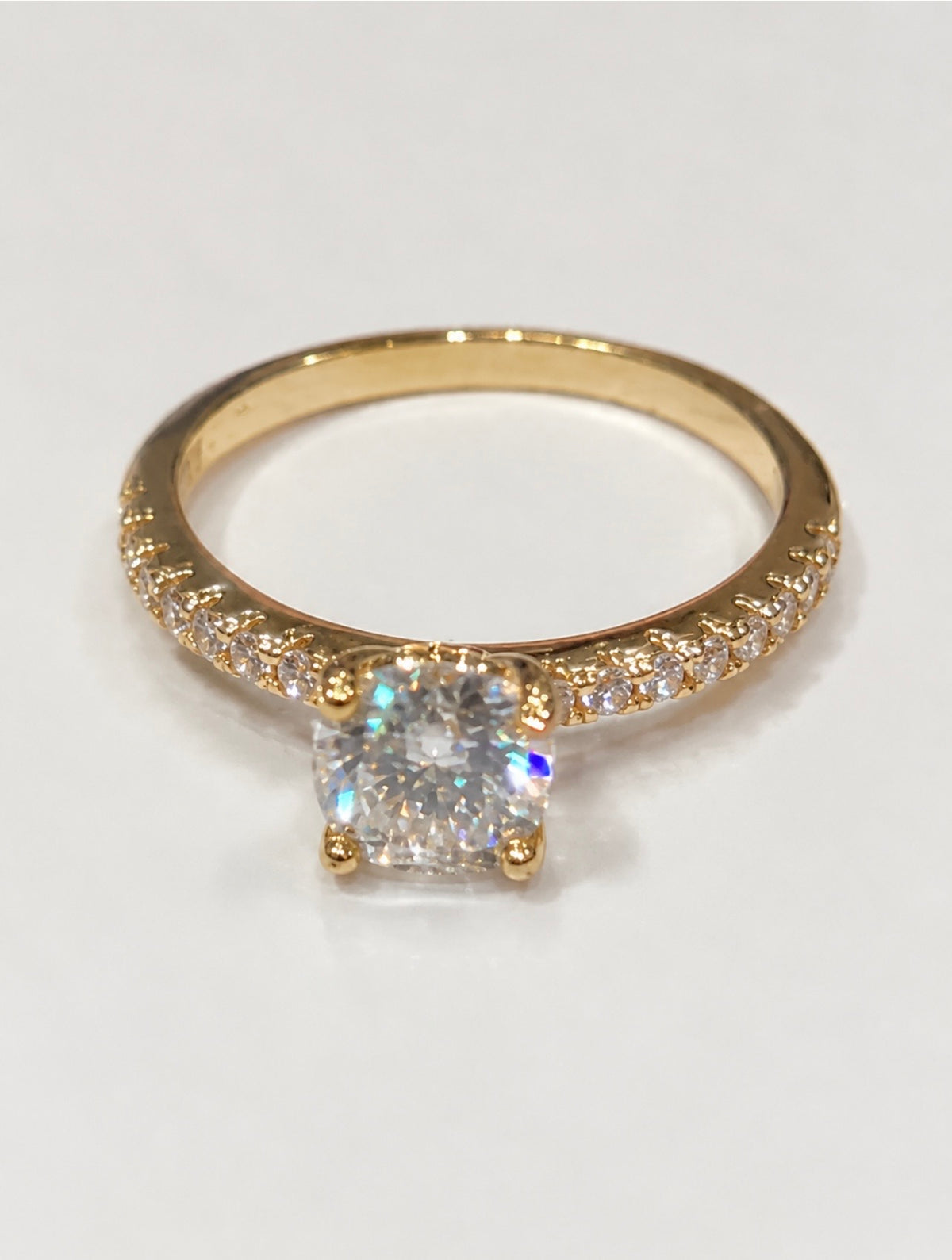 Gold-Plated Sterling Silver 925 Moissanite  Ring
